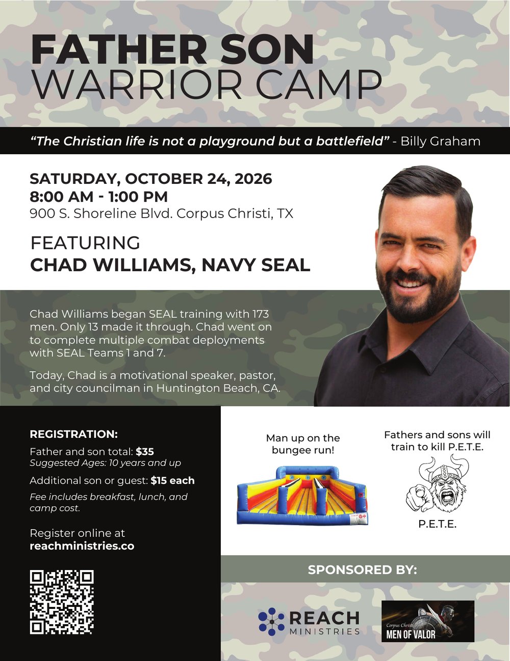 Father Son Warrior Camp flier - Saturday, October 24, 2026