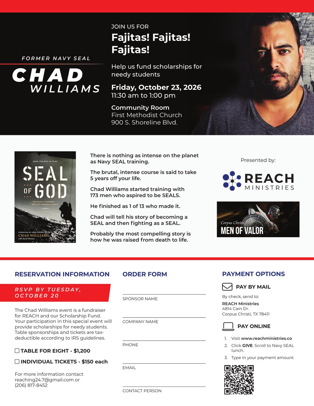 Fajitas! Fajitas! Fajitas! October Luncheon flier - Friday, October 23, 2026